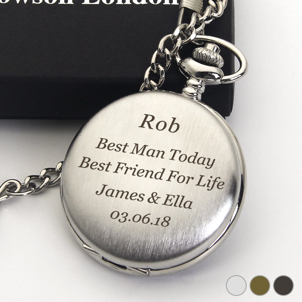 Engraved pocket watch deals wedding gift