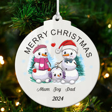 Load image into Gallery viewer, Custom Xmas Tree Bauble for Family 2024 Christmas Decorations
