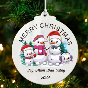 Custom Xmas Tree Bauble for Family 2024 Christmas Decorations