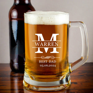 EDSG Personalised Glass Laser Engraved Beer Mug