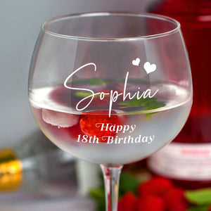 Personalised Gin Glass Engraved Cocktail Glass Gifts