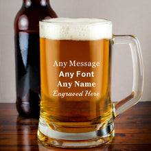 Load image into Gallery viewer, EDSG Personalised  Glass Laser Engraved Beer Mug
