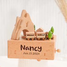 Load image into Gallery viewer, Personalised Music Box Custom Wooden Music Box Gifts with Moving Small Train
