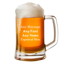 Load image into Gallery viewer, EDSG Personalised  Glass Laser Engraved Beer Mug
