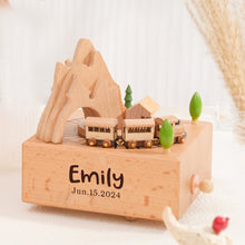 Load image into Gallery viewer, Personalised Music Box Custom Wooden Music Box Gifts with Moving Small Train
