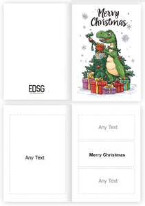 Funny Dinosaur Christmas Card UK Gift