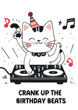 Load image into Gallery viewer, Funny  DJ Cat Birthday Card
