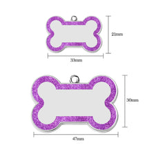 Load image into Gallery viewer, EDSG Personalised Dog Tags for Pets Engraved UK Dog Tag Glitter ID Tags for Dogs with Any Name &amp; Text Custom Bone Stainless Steel Dog Name Tag for Pets Puppy Dog Cat Furry Friend
