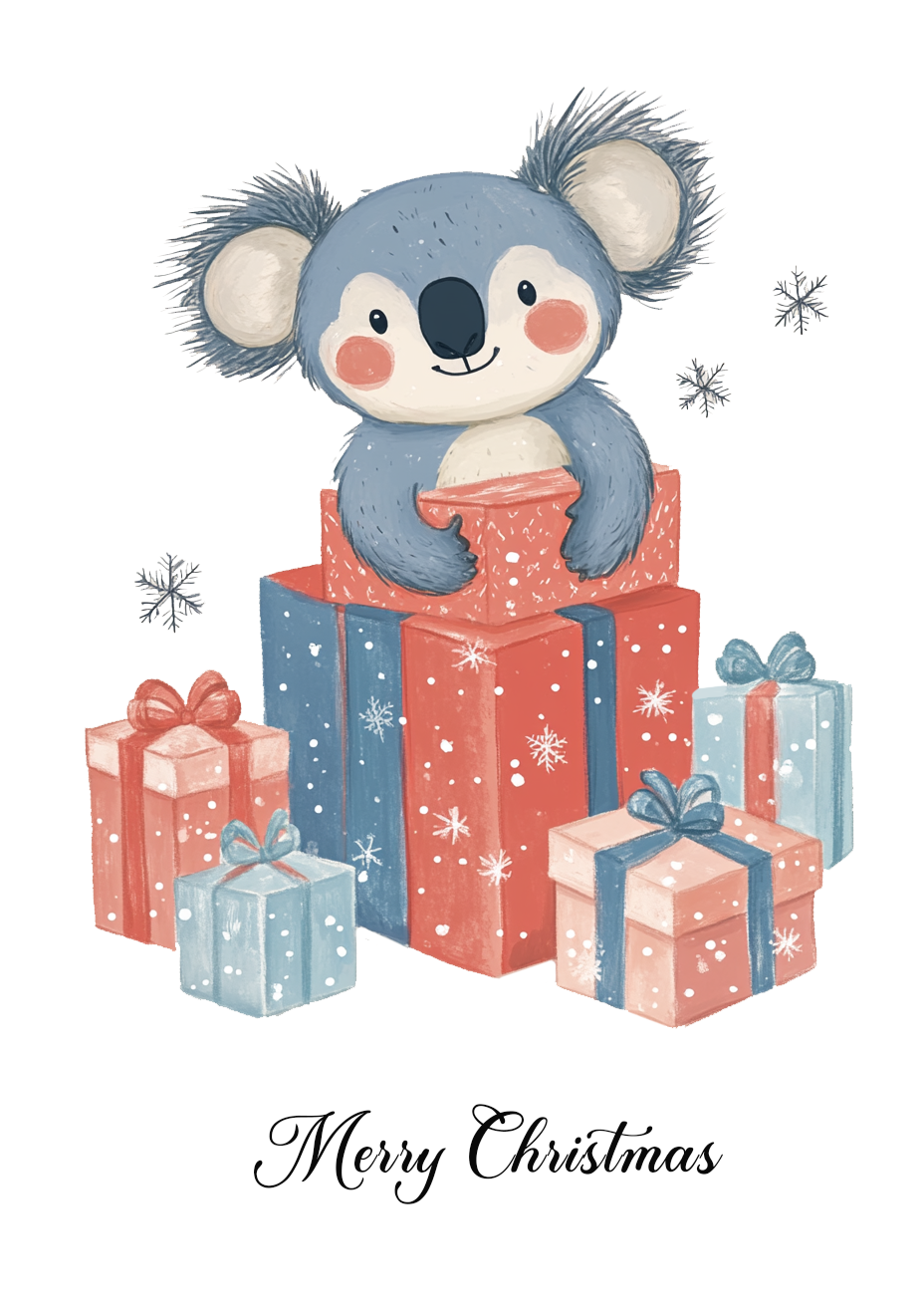 UK Australia Koala Christmas Card Gift