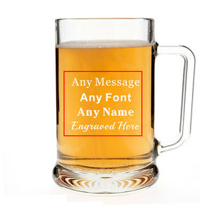 EDSG Personalised  Glass Laser Engraved Beer Mug