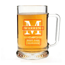 Load image into Gallery viewer, EDSG Personalised Glass Laser Engraved Beer Mug
