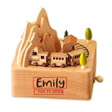 Load image into Gallery viewer, Personalised Music Box Custom Wooden Music Box Gifts with Moving Small Train
