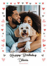 Load image into Gallery viewer, Personalised Photo Birthday Card With Heart
