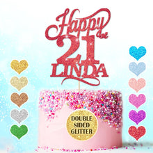 Load image into Gallery viewer, Happy 21st Birthday Cake Topper Any Name Age
