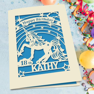 Personalised Birthday Card Unicorn Style - EDSG