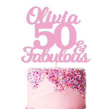 Load image into Gallery viewer, Personalised 50th Birthday Cake Topper Any Name Any Age
