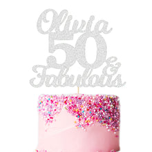 Load image into Gallery viewer, Personalised 50th Birthday Cake Topper Any Name Any Age
